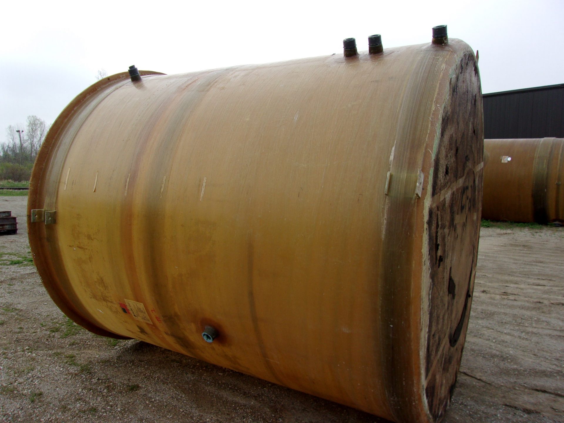 Used Cylindrical Tank - 3383 Gallon Fiberglass Round Tank-Tanks-Cylindrical