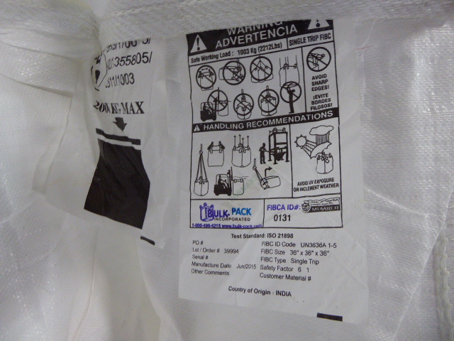 Used - Bulk Pack Inc Bulk Bag (1 lot of 5) MH2248-Material Handling