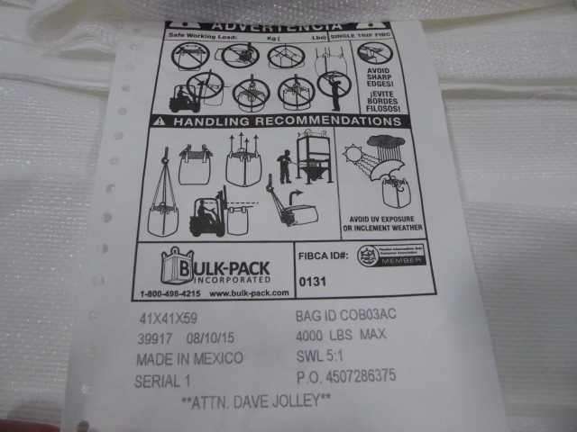 Used - Bulk Pack Inc Bulk Bag (Lot of 2) MH2249-Material Handling