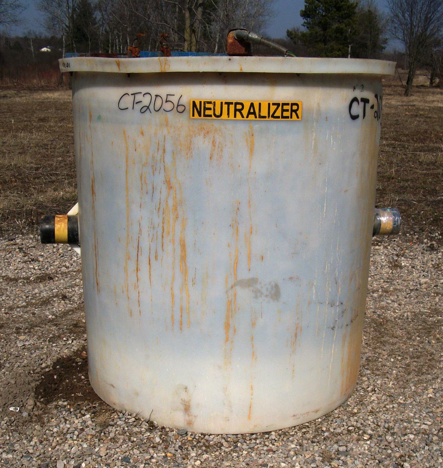 Used Cylindrical Tank - 350 Gallon Poly Round Tank-Tanks-Cylindrical