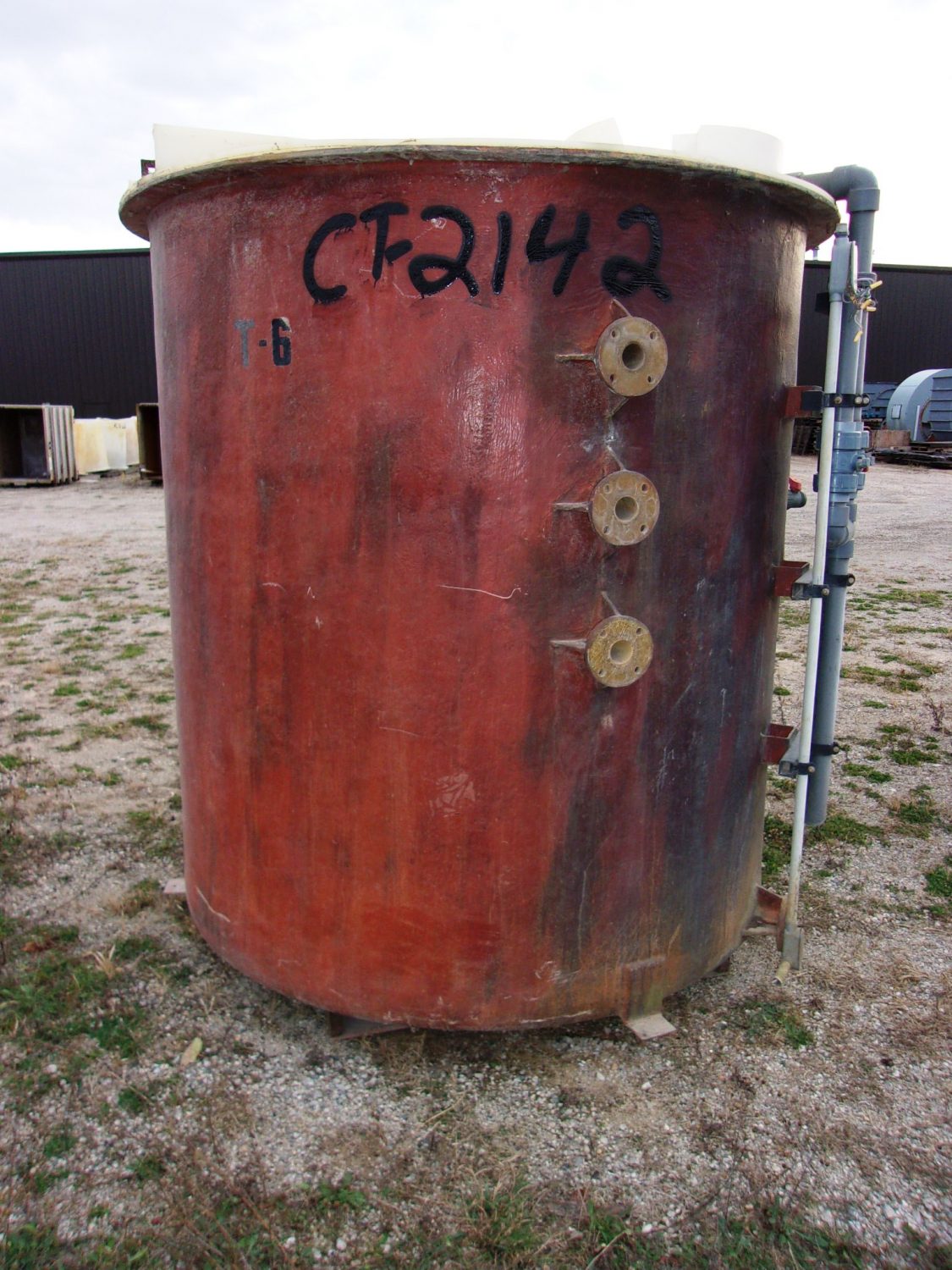 Used Cylindrical Tank - 1300 Gallon Fiberglass Round Tank-Tanks-Cylindrical