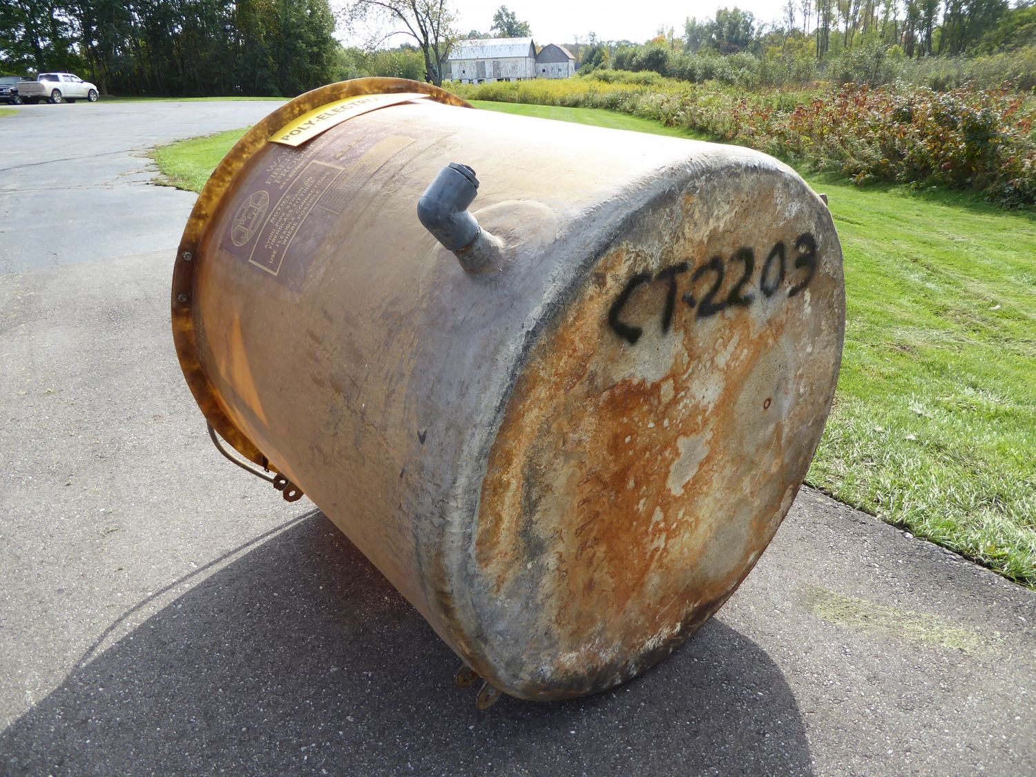 Used Cylindrical Tank - 360 Gallon Fiberglass Cylindrical Tank-Tanks-Cylindrical